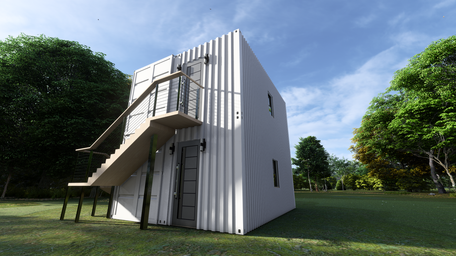 Duplex 20ft x 8ft Shipping Container Home Idea