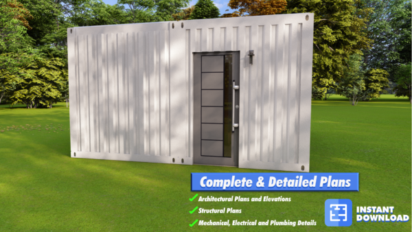 Shipping Container ADU Plans - 320 sq-ft Studio