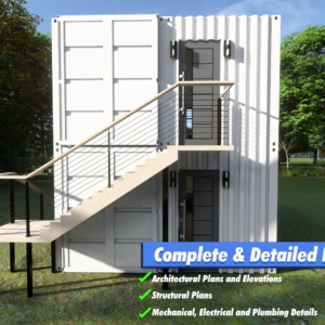 Duplex 20ft x 8ft Shipping Container Home Plans