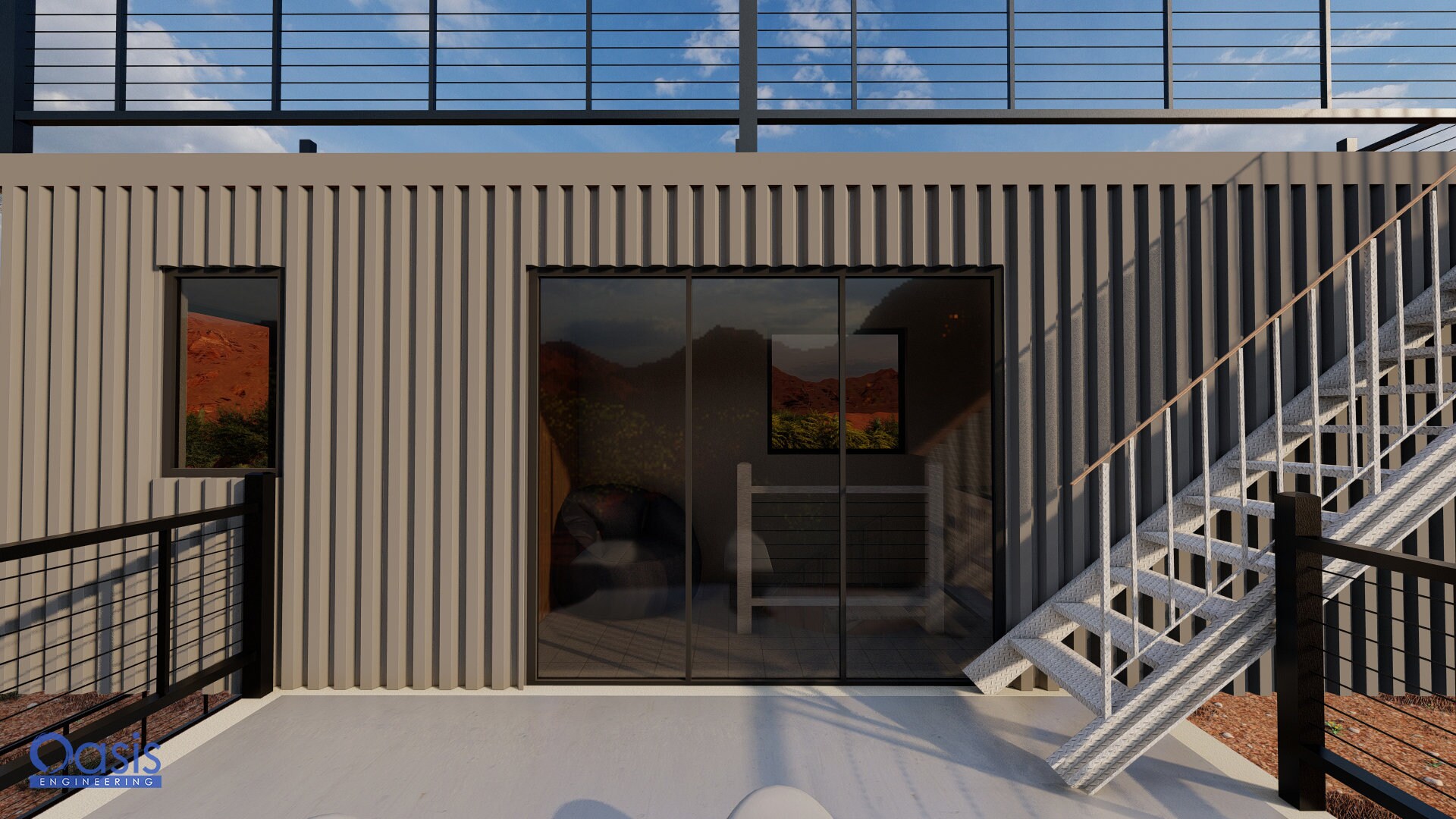 Shipping Container Home Rooftop Deck