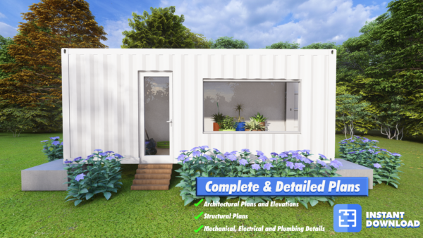 20ft x 8ft High Cube Shipping Container: Garden Workshop & Storage Shed Plans