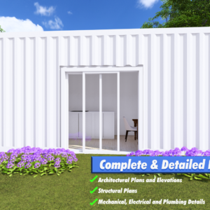 20x8 Shipping Container Kitchen & Dining Area Blueprints.