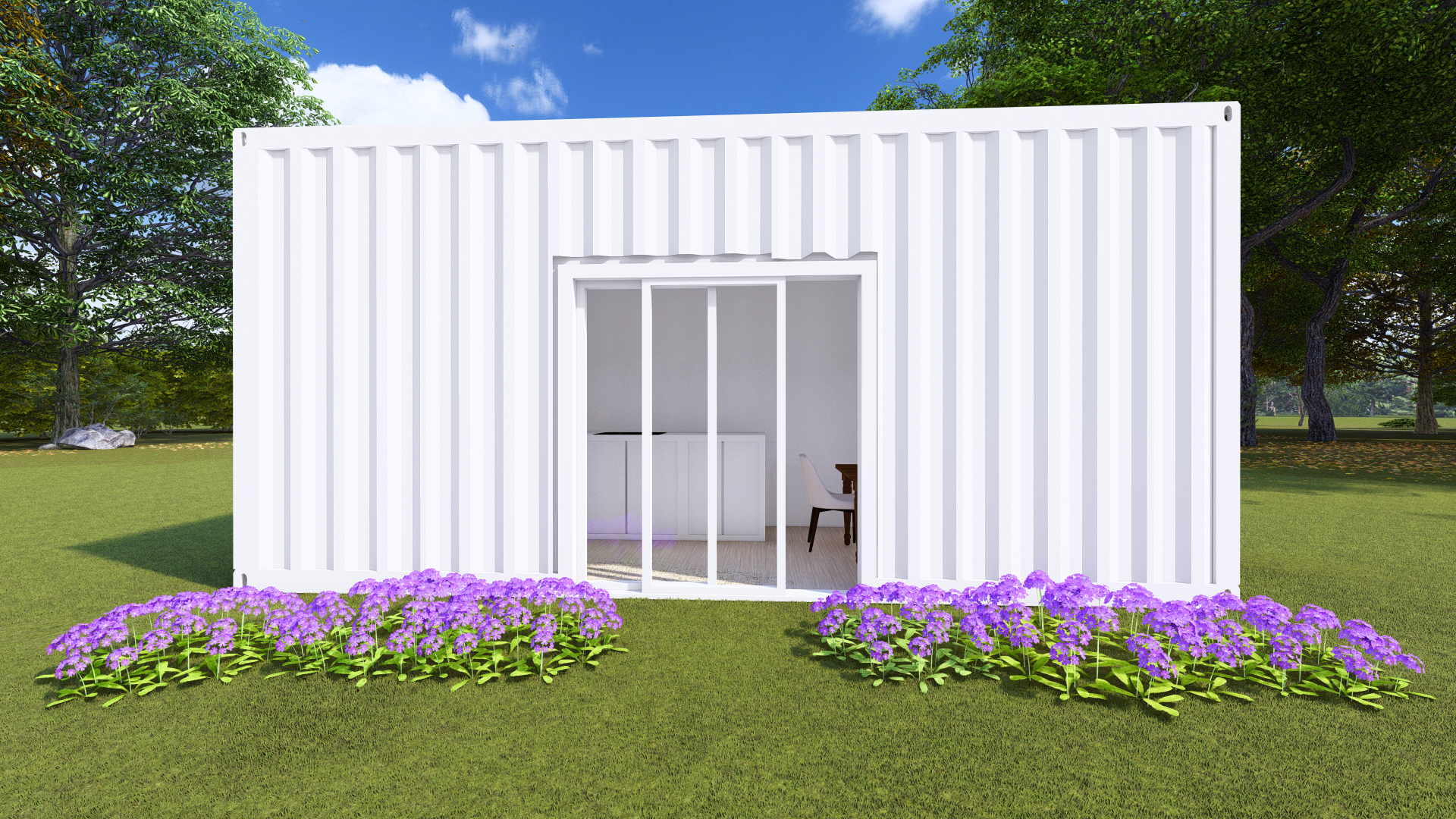 20x8 Shipping Container Kitchen & Dining Area Blueprints